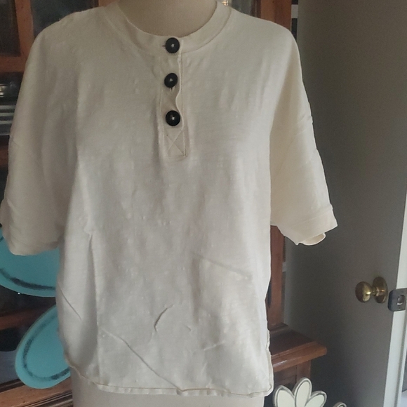Madewell Cream Casual Button Down Shirt - Picture 1 of 7